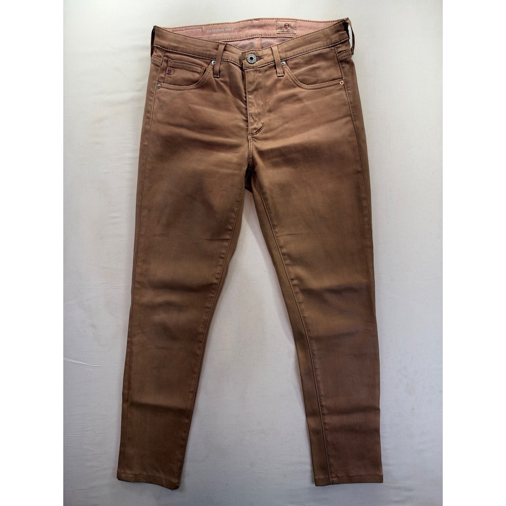 AG Adriano Goldschmied The Legging Ankle Super Skinny Jeans Tan Brown 26R